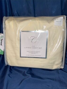 Charisma King 4-Piece Sheet Set with Tencel Lyocell- Ivory Cream